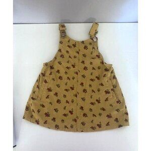 Infant Corduroy Floral  Dress‎ 18M Adjustable Straps  Pockets